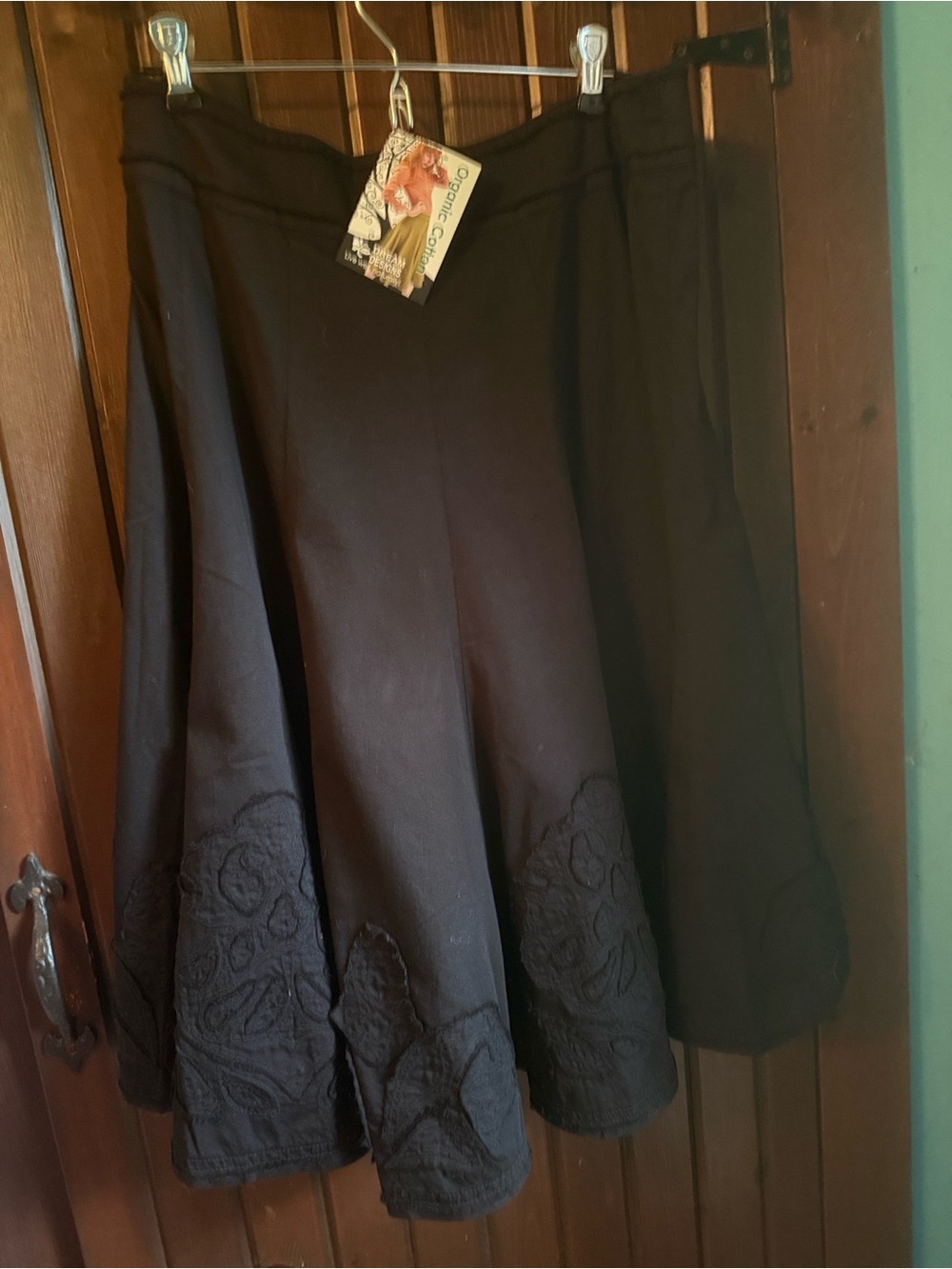 Black flare skirt NWT size large 100% cotton